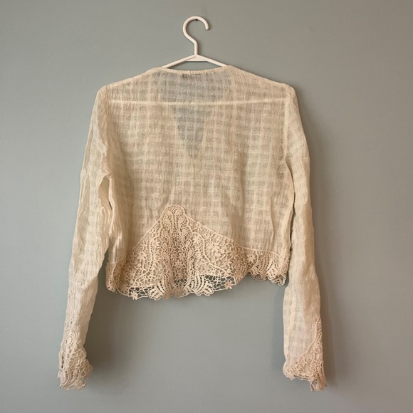 Zara Long-Sleeve Linen Top - Picture 2 of 3